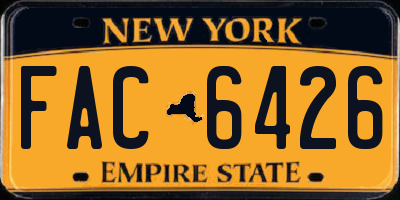 NY license plate FAC6426