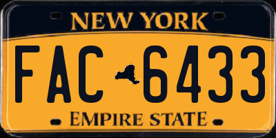 NY license plate FAC6433