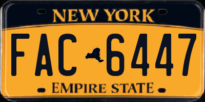 NY license plate FAC6447