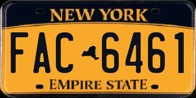 NY license plate FAC6461
