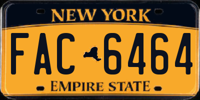 NY license plate FAC6464