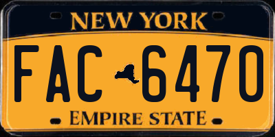 NY license plate FAC6470