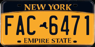NY license plate FAC6471