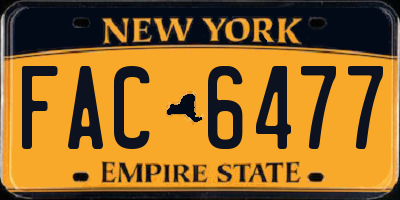 NY license plate FAC6477