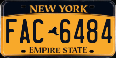 NY license plate FAC6484