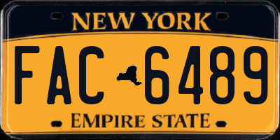 NY license plate FAC6489