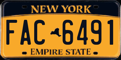 NY license plate FAC6491