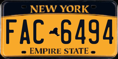 NY license plate FAC6494