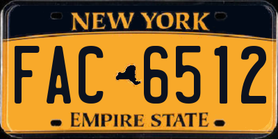NY license plate FAC6512