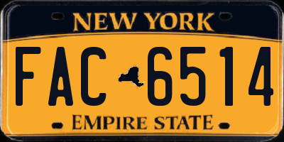 NY license plate FAC6514