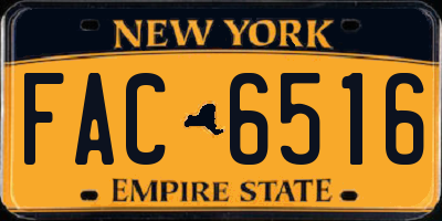 NY license plate FAC6516