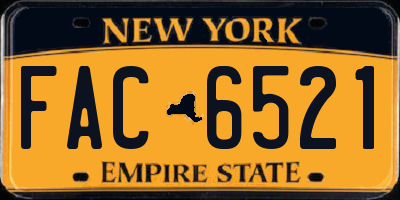 NY license plate FAC6521