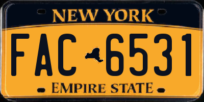 NY license plate FAC6531
