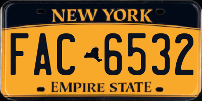 NY license plate FAC6532