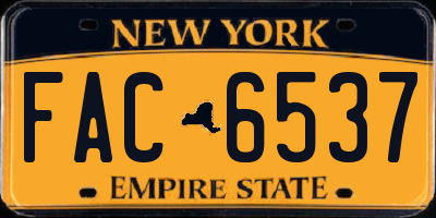 NY license plate FAC6537