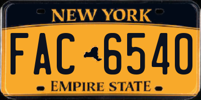 NY license plate FAC6540