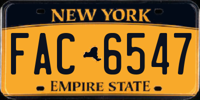 NY license plate FAC6547