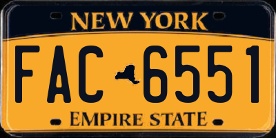 NY license plate FAC6551