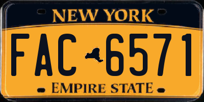 NY license plate FAC6571