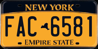 NY license plate FAC6581