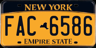 NY license plate FAC6586