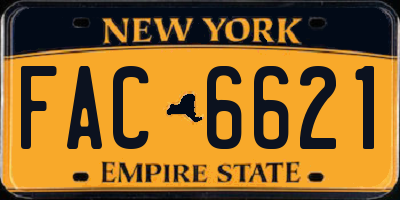 NY license plate FAC6621