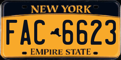 NY license plate FAC6623