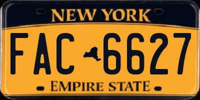 NY license plate FAC6627