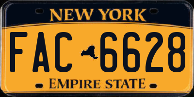 NY license plate FAC6628