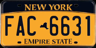 NY license plate FAC6631