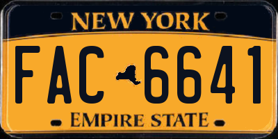 NY license plate FAC6641