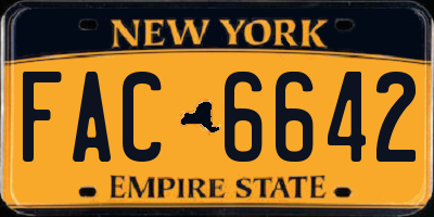 NY license plate FAC6642
