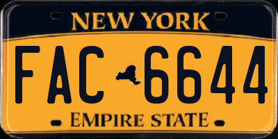 NY license plate FAC6644