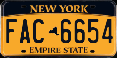 NY license plate FAC6654