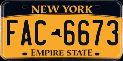 NY license plate FAC6673