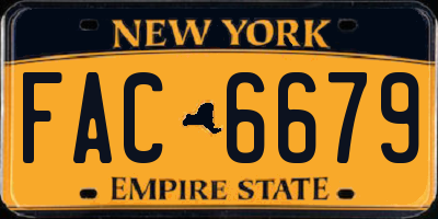 NY license plate FAC6679