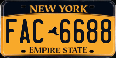 NY license plate FAC6688