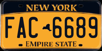 NY license plate FAC6689