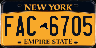 NY license plate FAC6705