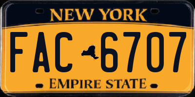 NY license plate FAC6707