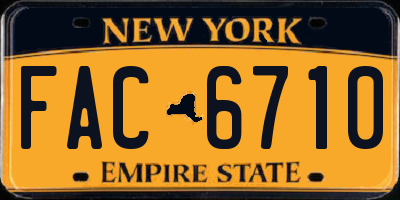 NY license plate FAC6710