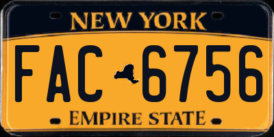 NY license plate FAC6756