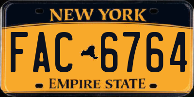 NY license plate FAC6764