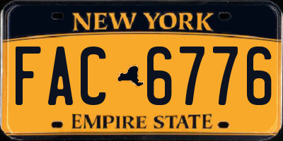 NY license plate FAC6776