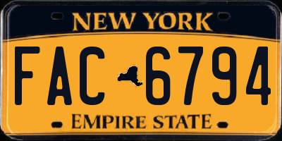 NY license plate FAC6794
