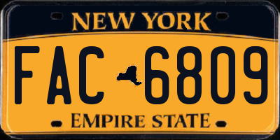 NY license plate FAC6809