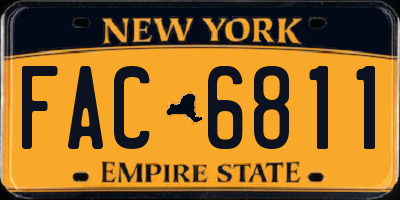 NY license plate FAC6811