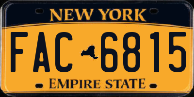NY license plate FAC6815