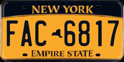 NY license plate FAC6817