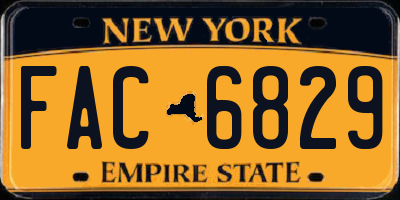 NY license plate FAC6829
